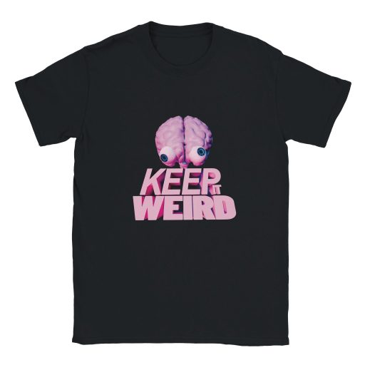 Keep It Weird! – Dumb Brain Logo – Black T-Shirt