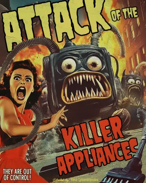Attack of the Killer Appliances (2024) - film poster, directed by rosa lykiardopoulos