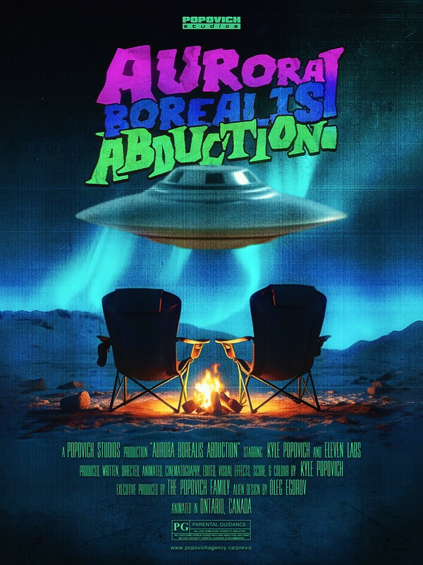 Aurora Borealis Abduction! (2025) - film poster, directed by Kyle Popovich