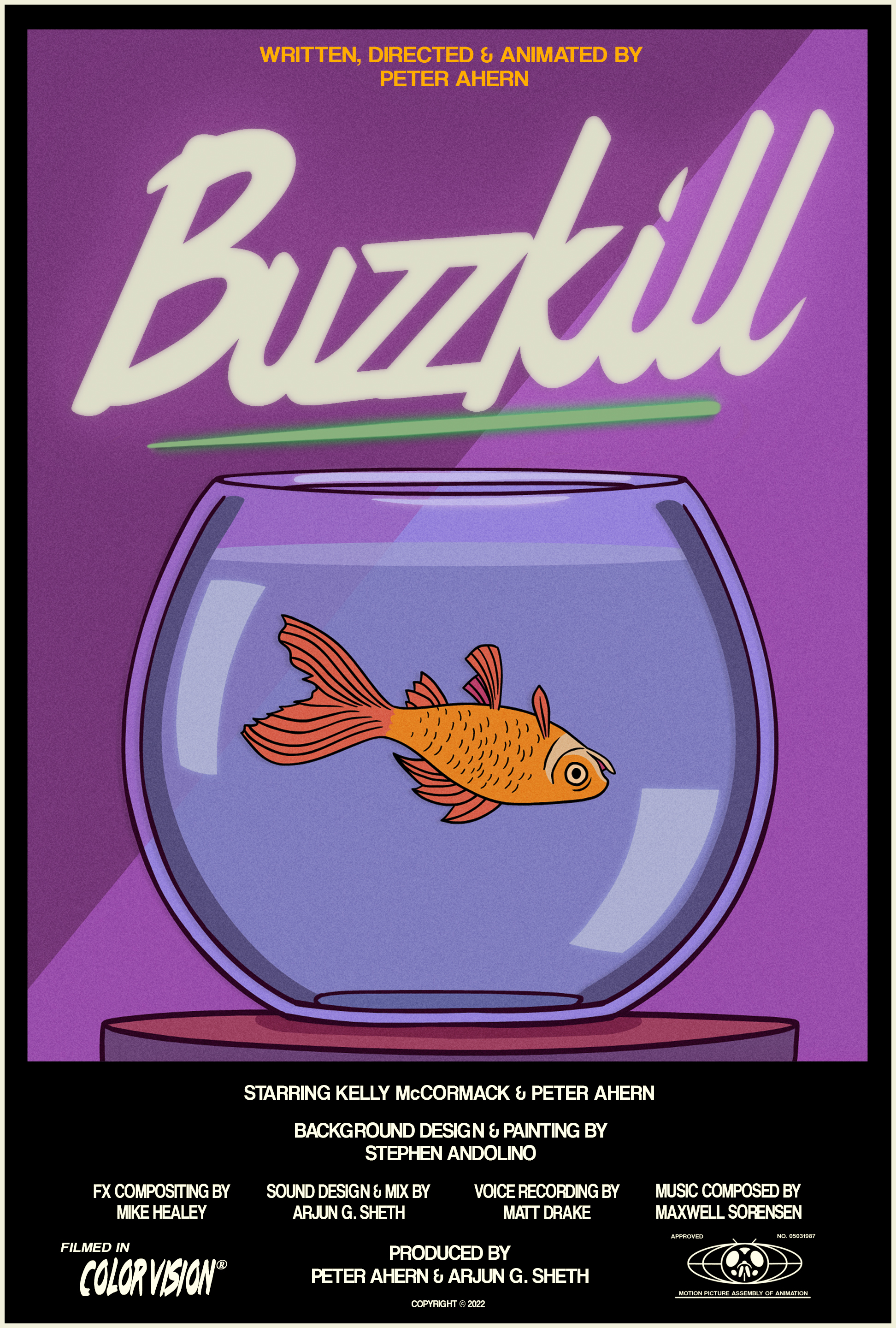 Buzzkill (2022) - film poster, directed by Peter Ahern