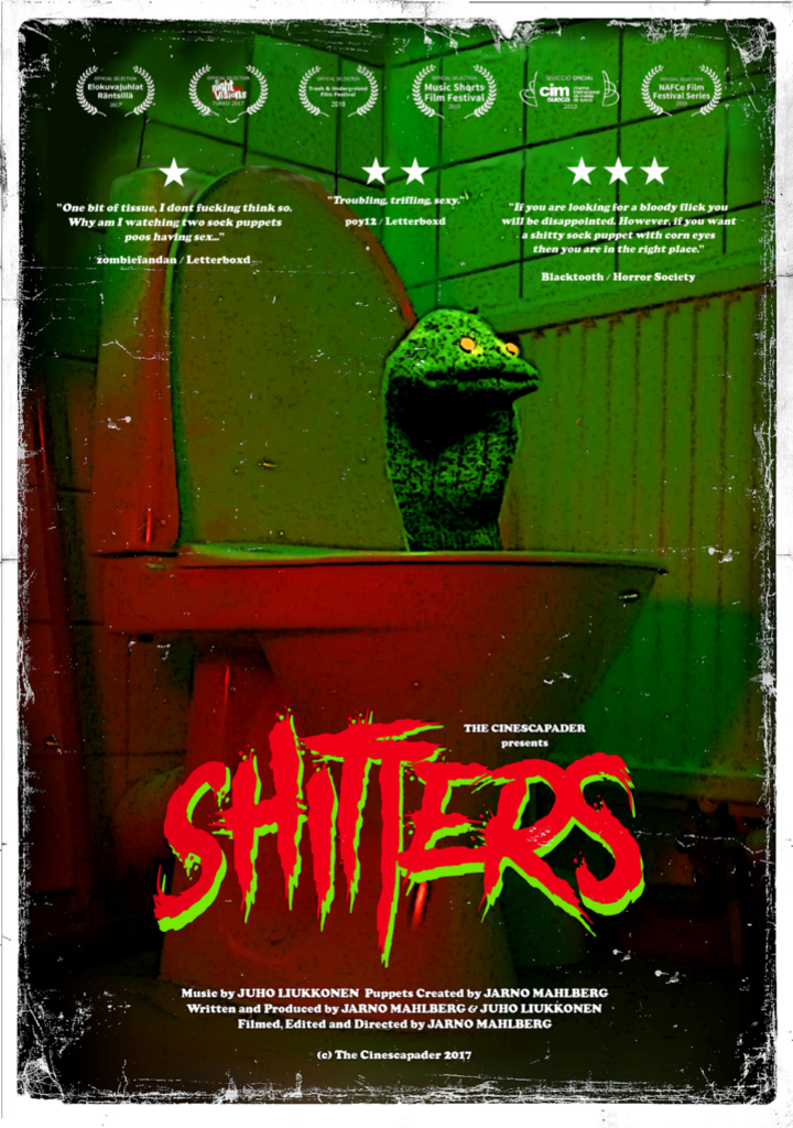 Shitters (2017) - film poster, directed by Jarno Mahlberg
