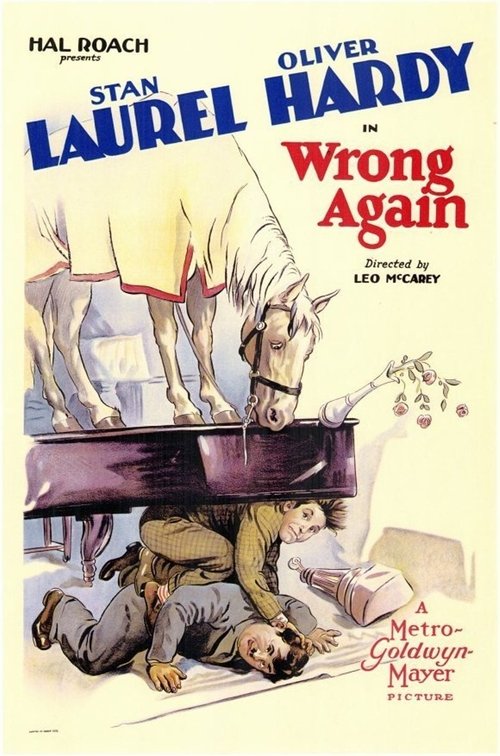 Wrong Again (1929) - film poster, directed by Leo McCarey